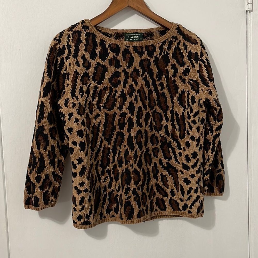 Animal print Hand knit Lauren by Ralph Lauren sweater
